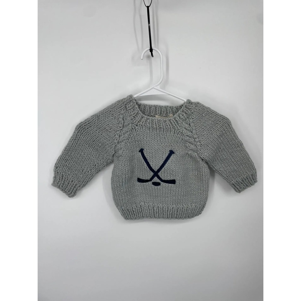 Huggalugs Toddler Hockey Sweater‎ 2-3T Gray NWT Chunky Knit Pullover Kids